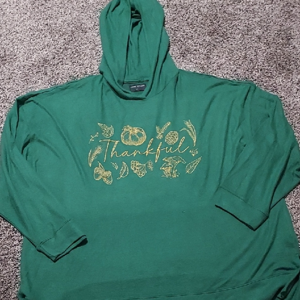 Lane Bryant Green Thankful Hoodie